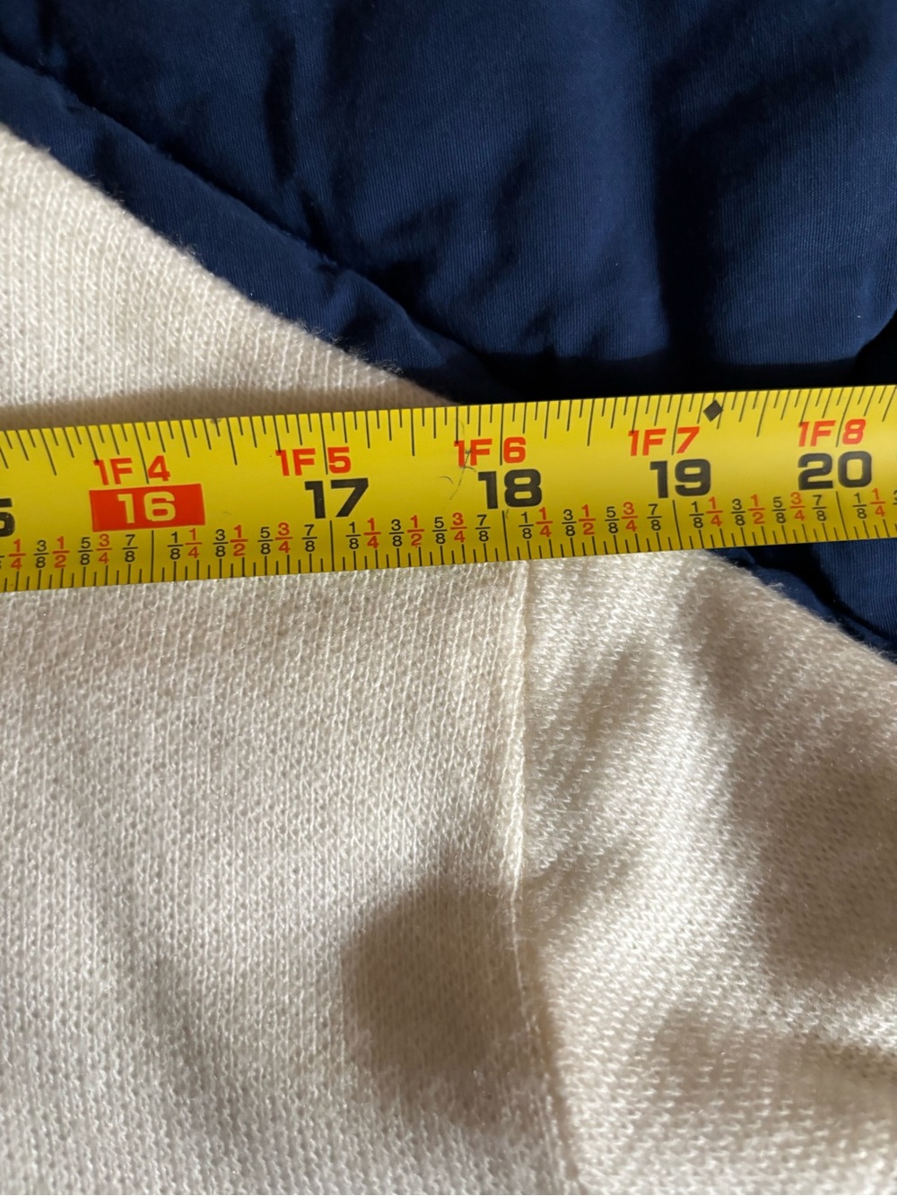 Puritan Cream Sweater with Bowling Red and Blue Strips Edge - Picture 9 of 16